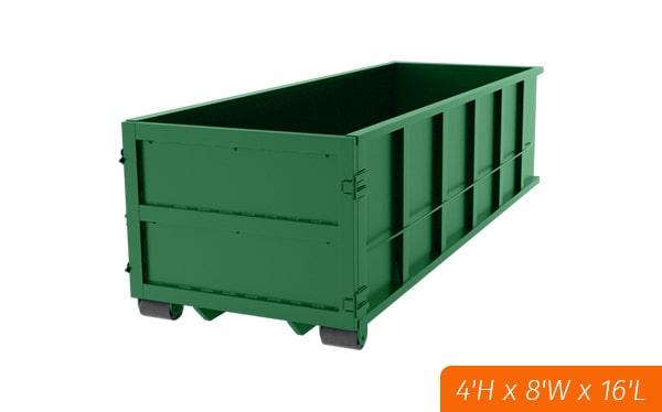 our dumpster rental services offer fifteen yard dumpsters